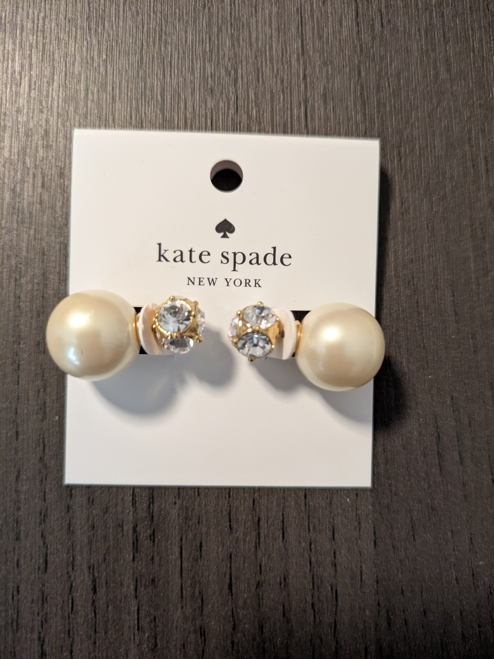 kate spade New York Pearl & Crystal Double-Sided Stud Earrings - Cream